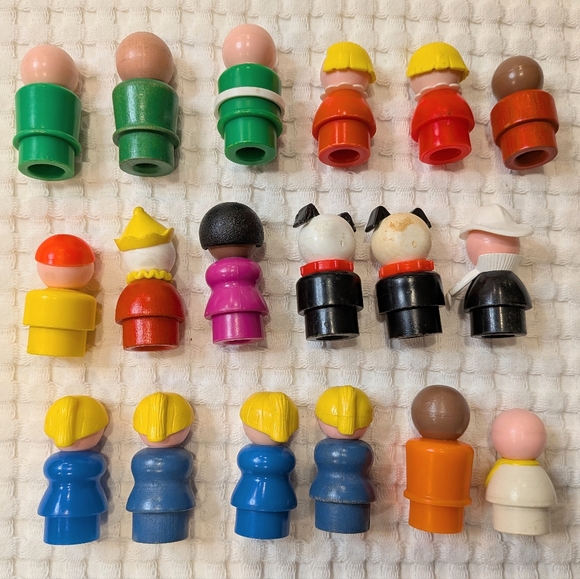 Vintage Fisher Price Little People Lot Of 18 Wooden Plastic Sesame Street Dog - Picture 6 of 8